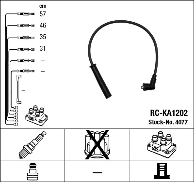 Ignition Cable Kit - 4077 NGK