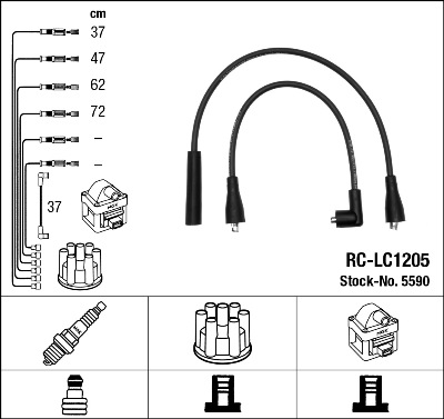 uždegimo laido komplektas - 5590 NGK