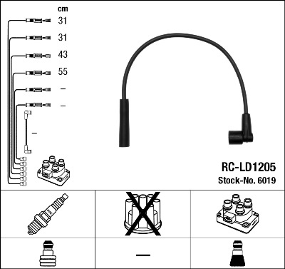 uždegimo laido komplektas - 6019 NGK