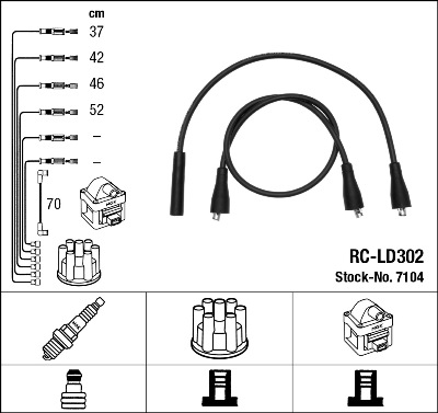 uždegimo laido komplektas - 7104 NGK