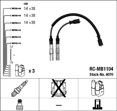 Kit cavi accensione - 4070 NGK