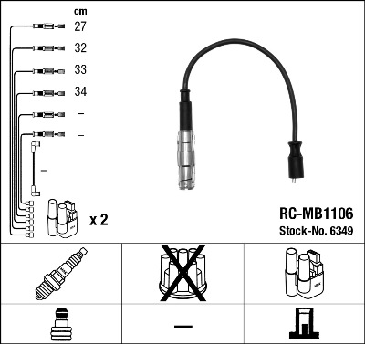 uždegimo laido komplektas - 6349 NGK