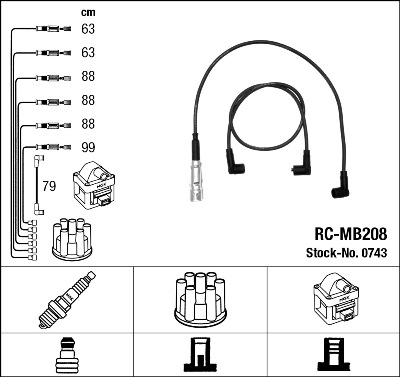 Ignition Cable Kit - 0743 NGK