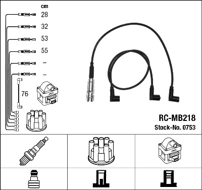Ignition Cable Kit - 0753 NGK