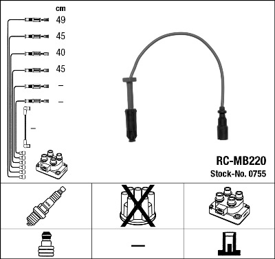 Ignition Cable Kit - 0755 NGK