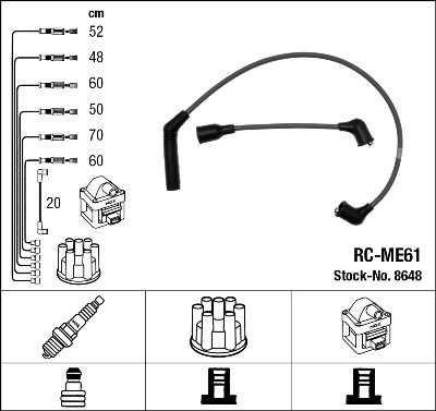 Ignition Cable Kit - 8648 NGK
