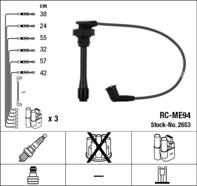 Ignition Cable Kit - 2653 NGK
