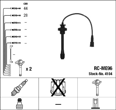 Ignition Cable Kit - 4104 NGK