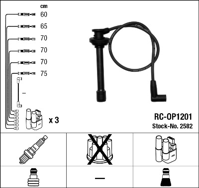 uždegimo laido komplektas - 2582 NGK