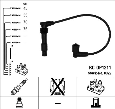 Kit cavi accensione - 8822 NGK