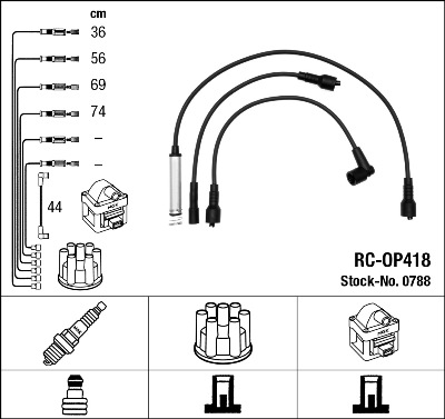 uždegimo laido komplektas - 0788 NGK