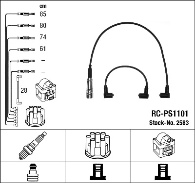 Ignition Cable Kit - 2583 NGK