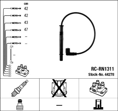 Ignition Cable Kit - 44278 NGK