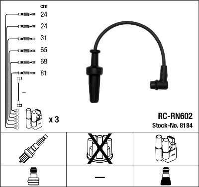 Kit cavi accensione - 8184 NGK