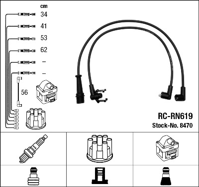 Ignition Cable Kit - 8470 NGK