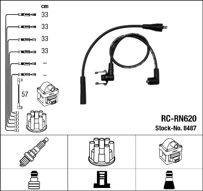 Ignition Cable Kit - 8487 NGK
