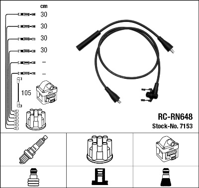 Kit cavi accensione - 7153 NGK
