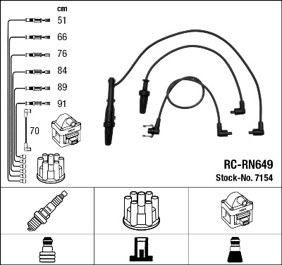 Kit cavi accensione - 7154 NGK