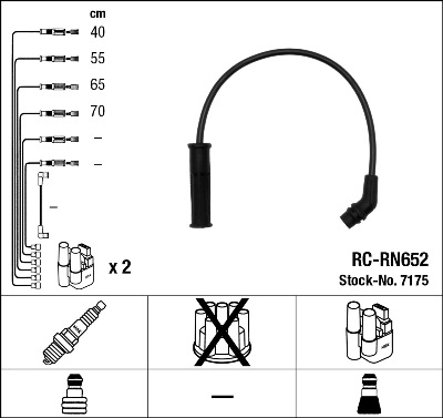 Комплект проводов зажигания - 7175 NGK