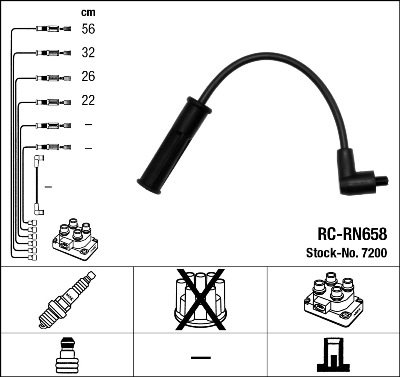Комплект проводов зажигания - 7200 NGK