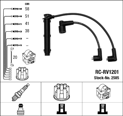 Kit cavi accensione - 2585 NGK