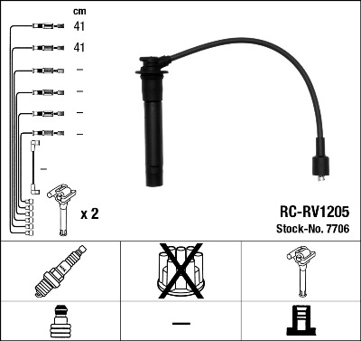 uždegimo laido komplektas - 7706 NGK