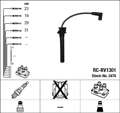 Ignition Cable Kit - 2476 NGK