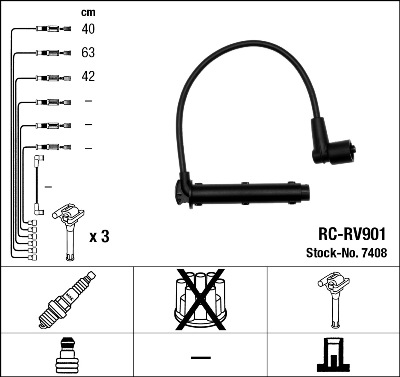 Ignition Cable Kit - 7408 NGK