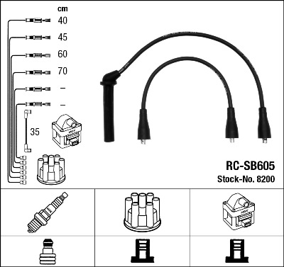 Ignition Cable Kit - 8200 NGK