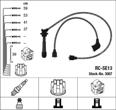 Ignition Cable Kit - 3067 NGK