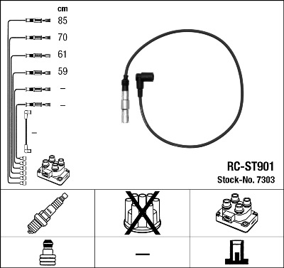 uždegimo laido komplektas - 7303 NGK
