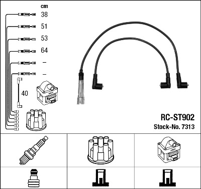 Kit cavi accensione - 7313 NGK