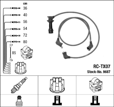 Ignition Cable Kit - 9687 NGK