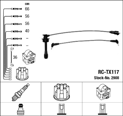 Ignition Cable Kit - 2908 NGK