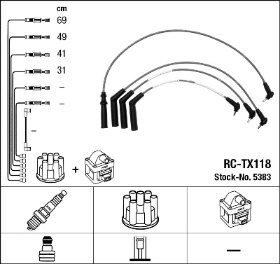 Ignition Cable Kit - 5383 NGK