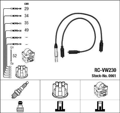 Ignition Cable Kit - 0961 NGK