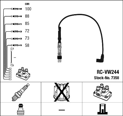 uždegimo laido komplektas - 7358 NGK
