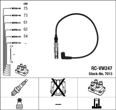 uždegimo laido komplektas - 7013 NGK