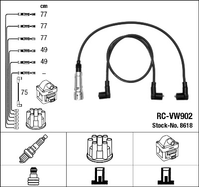 uždegimo laido komplektas - 8618 NGK