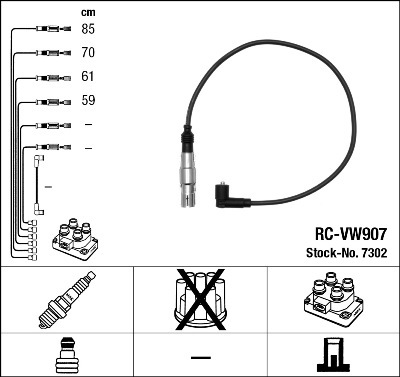 uždegimo laido komplektas - 7302 NGK