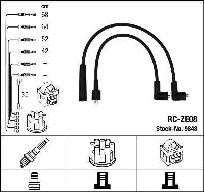 Kit cavi accensione - 9848 NGK