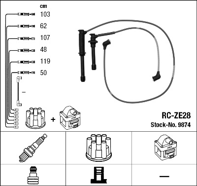 Ignition Cable Kit - 9874 NGK