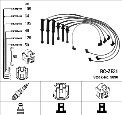 Kit cavi accensione - 9890 NGK