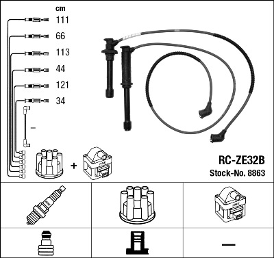 Ignition Cable Kit - 8863 NGK