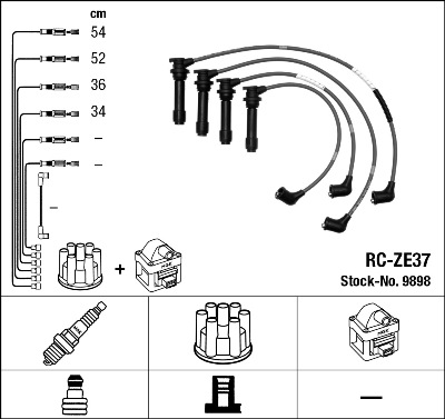 Ignition Cable Kit - 9898 NGK