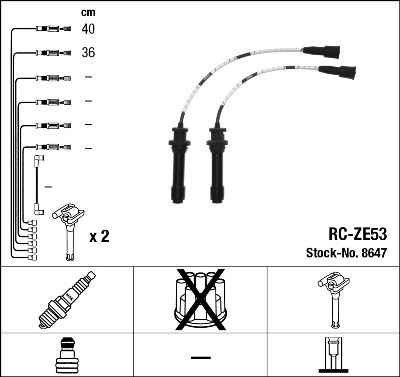 Ignition Cable Kit - 8647 NGK