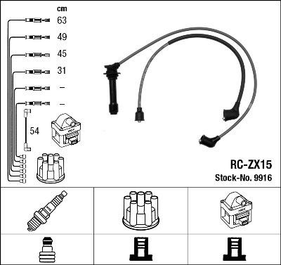 Kit cavi accensione - 9916 NGK