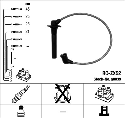Ignition Cable Kit - 8839 NGK