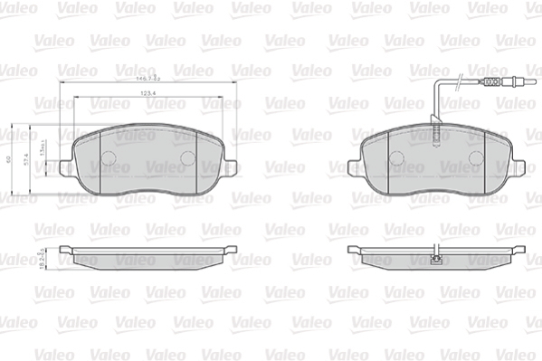 Комплект тормозных колодок, дисковый тормоз - 872261 VALEO