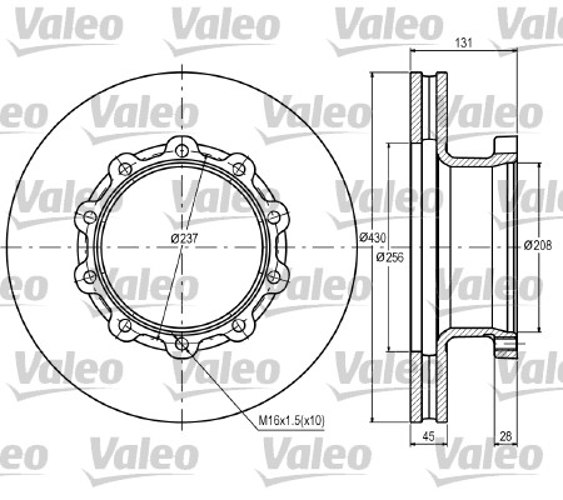 Brake Disc - 187070 VALEO